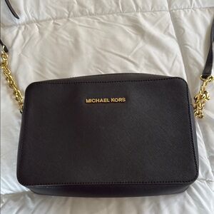 Michael Kors Black and Gold Shoulder Bag